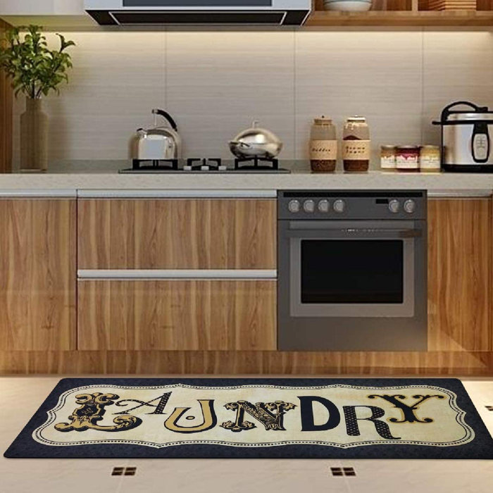 Rosalind Wheeler Mat,Vintage Style Laundry Room Floor Mat For Wash Room Non Skid Kitchen Mat